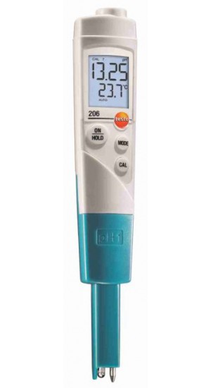 Testo 206 Compact pH Tester for Liquids, pH1-