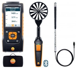 Testo 440 Air Velocity and IAQ Measuring Instrument with digital vane probes, &amp;oslash; 3.9 and 0.63&amp;quot;-