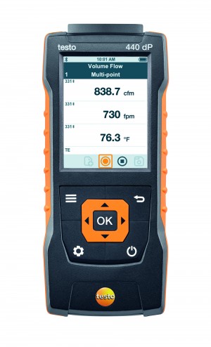 Testo 440 dP Air Velocity and IAQ Measuring Instrument with differential pressure sensor-