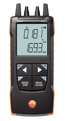 Testo 512-1 Digital Differential Pressure Gauge, 0 to 80 inH2O