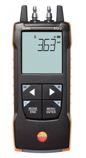 Testo 512-2 Digital Differential Pressure Gauge, 0 to 800 inH<sub>2</sub>O-