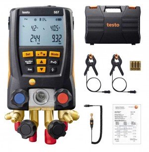 Testo 557 4-Valve Digital Manifold Kit with Bluetooth and External Vacuum Gauge-
